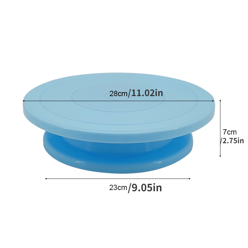 28cm Plastic Cake Plate Turntable Rotating Anti-skid Round Cake