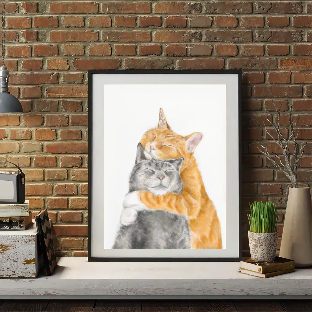 Canvas Poster Cat Snuggles In Print Anniversary Temu Australia