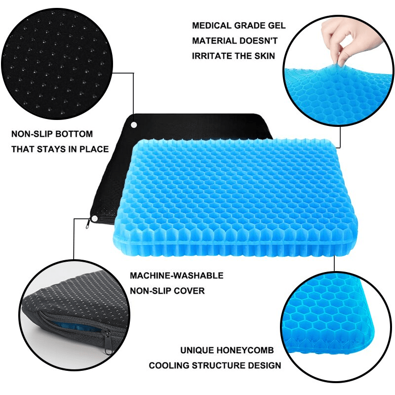 Auto Accessory Breathable Honeycomb Silicone Gel Seat Cushion for