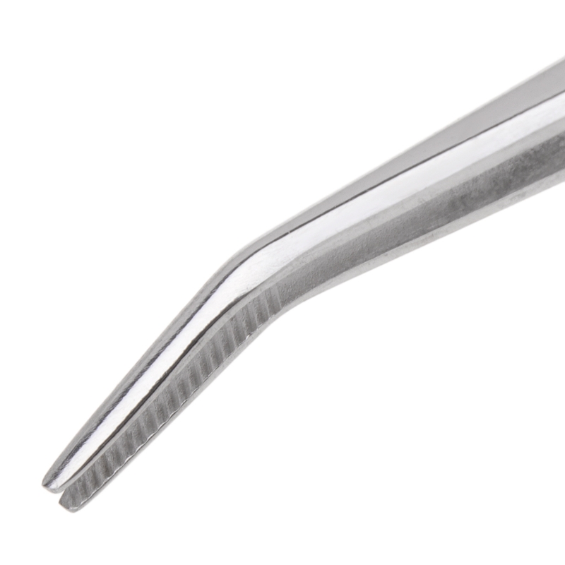 Stainless Steel Tweezers with Serrated Curved Tips