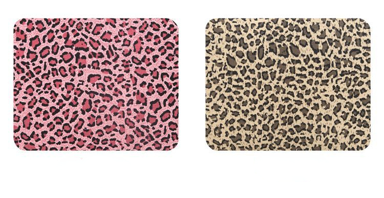 Tapis de souris léopards, tapis de souris rose / noir rectangle ou