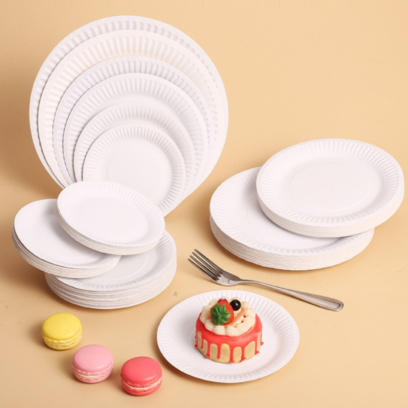 25 pièces assiettes en papier pour fête d'anniversaire assiettes en papier  jetables assiettes à gâteau rondes vaisselle en papier 