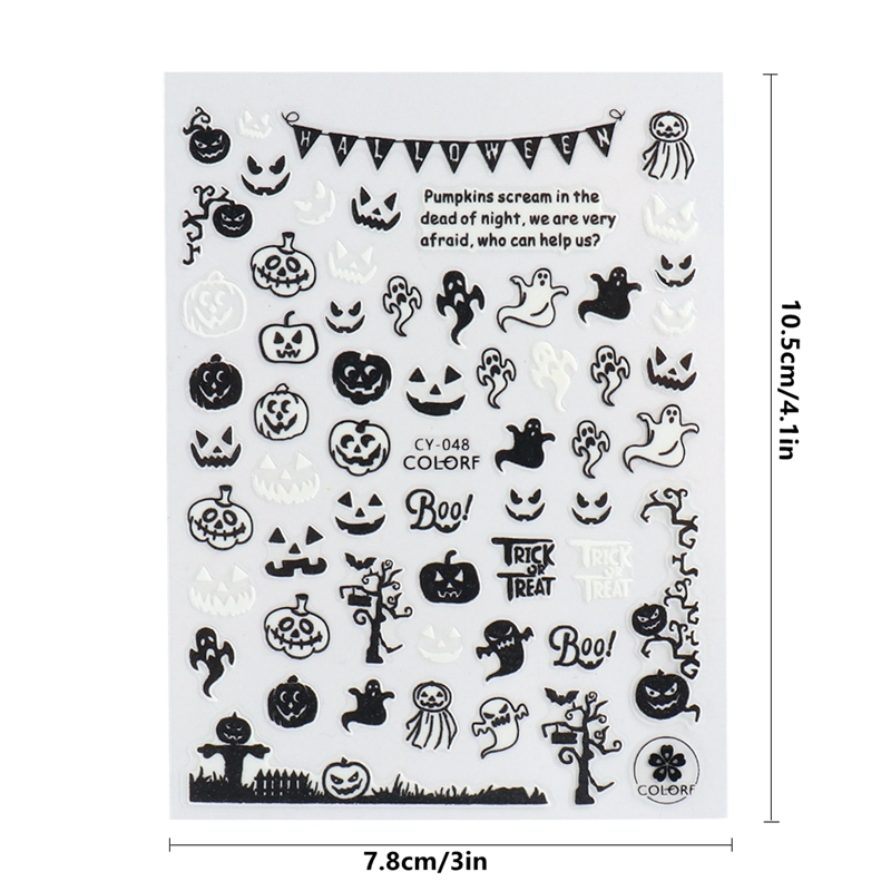 Glow in the Dark Halloween Nail Art Stickers