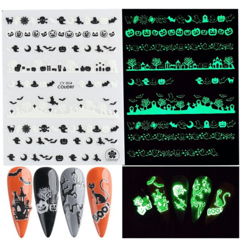 Glow in the Dark Halloween Nail Art Stickers