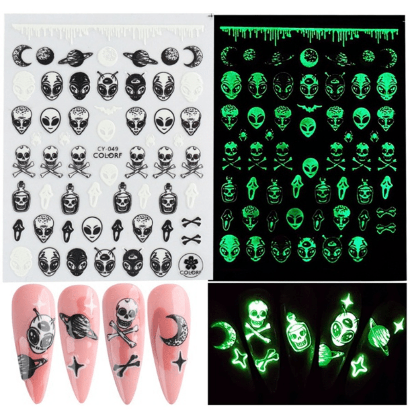 Glow in the Dark Halloween Nail Art Stickers