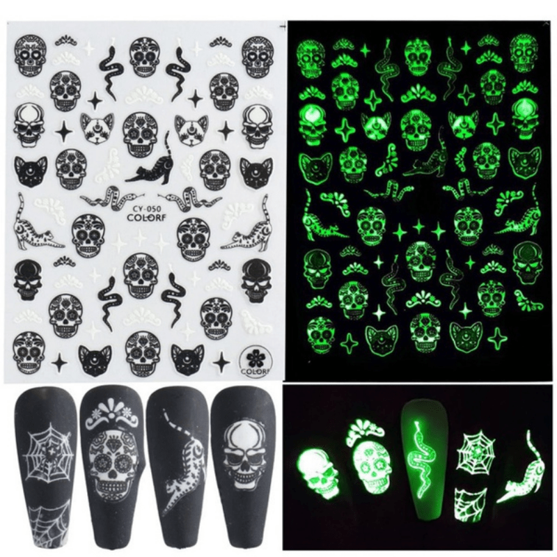 Glow in the Dark Halloween Nail Art Stickers