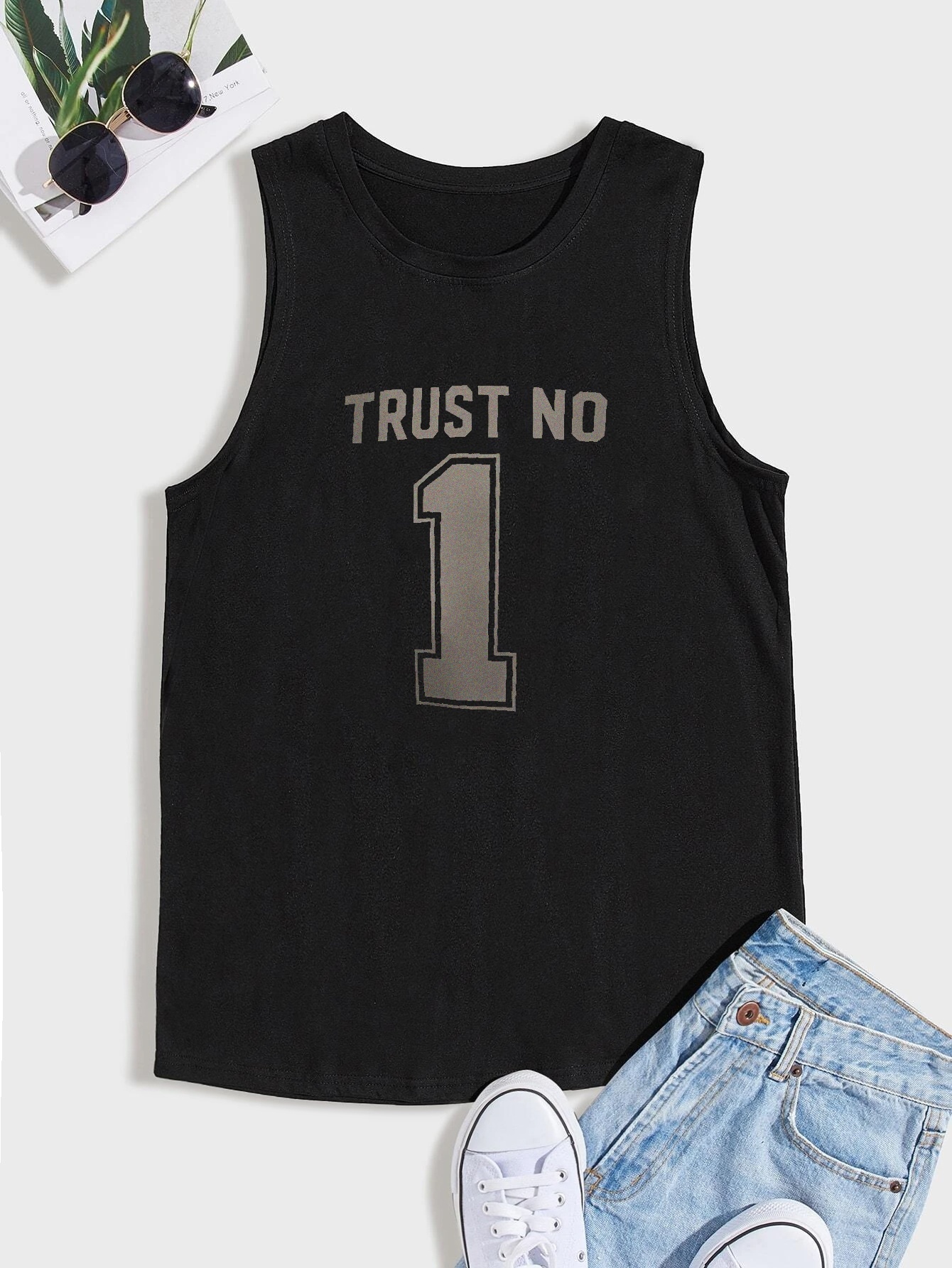 Number One Men Basketball Jersey White Sport Tank Top Number 1