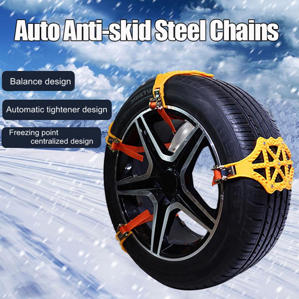 Universal Snow Chains For Car Van Adjustable Emergency Anti Skid Tire Chains