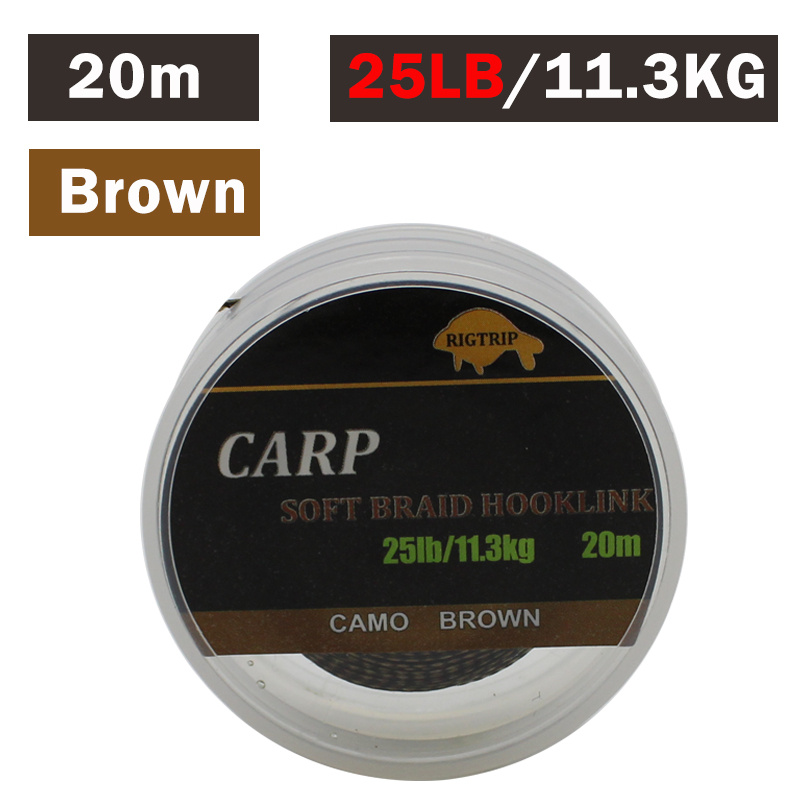 Braid Line 20m Camouflage Green Carp Fishing Soft Hook Link