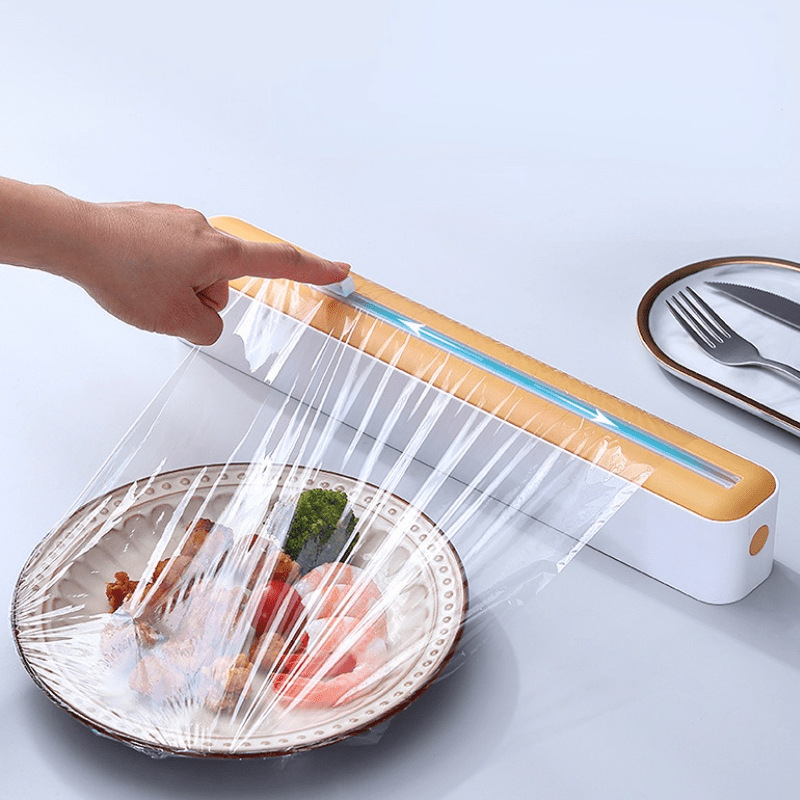 Plastic Food Cling Wrap Dispenser with Slide Cutter Preservative