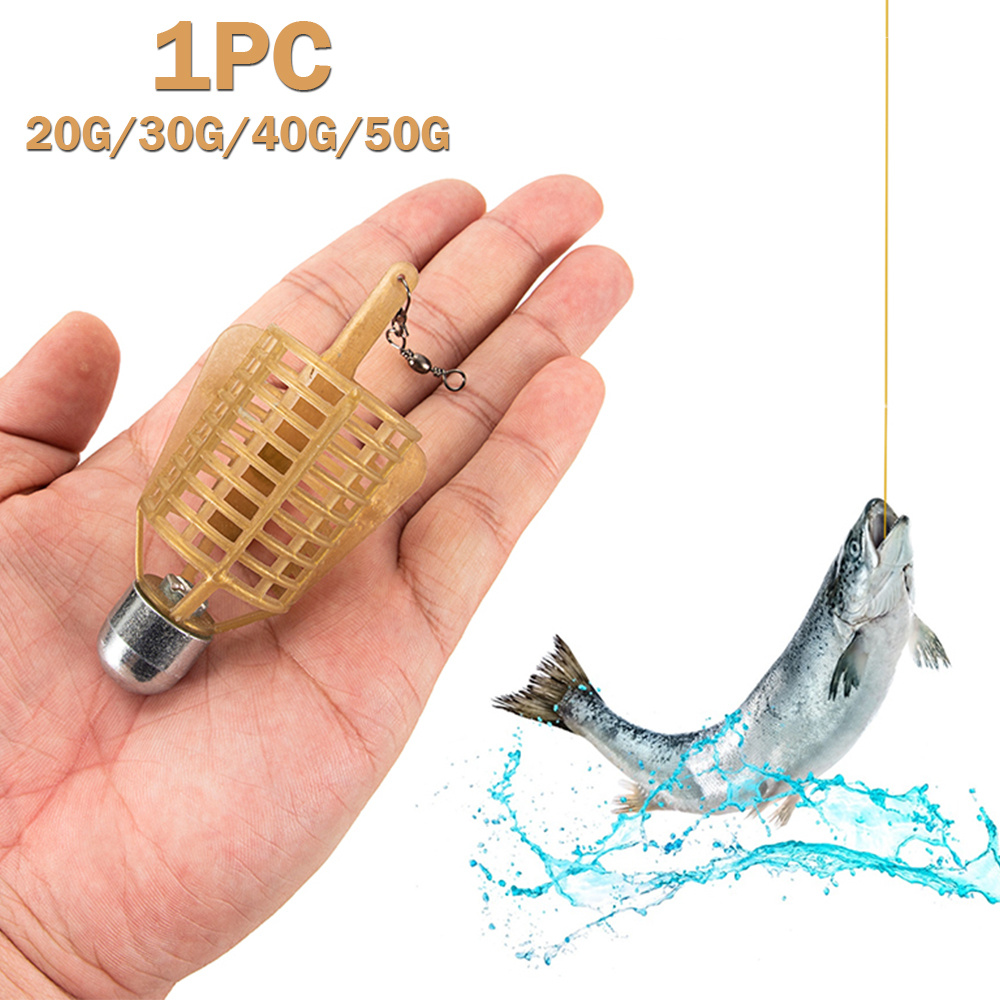 1PC Plastic Fishing Feeder Holder Bait Luminous Fishing Bait Trap