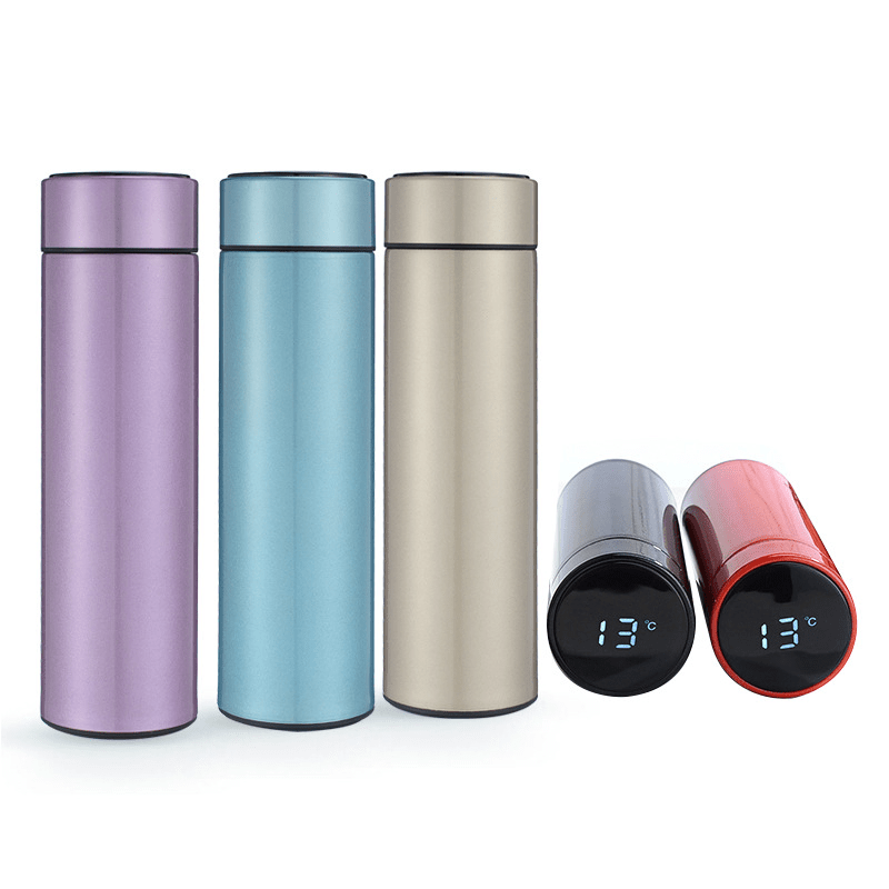 Custom Thermos Vacuum Flask Insulated Stainless Steel Smart Water Bottle  Business Gifts with Temperature Indicator and Phone Stand