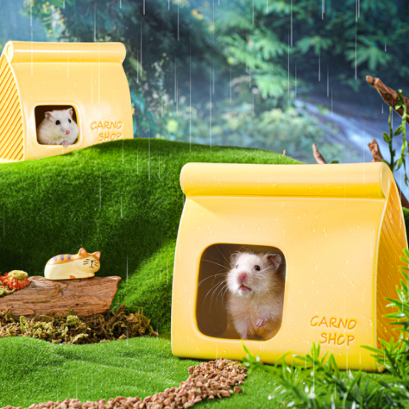 Cheese Style Small Pet Hamster Cave Accessories Cozy Hide-Out For  Chinchilla & Other Small Animals