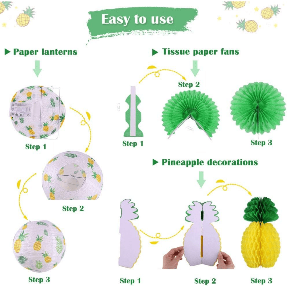 Hawaiian Paper Lantern Set Flamingo Party Pineapple Party - Temu Canada