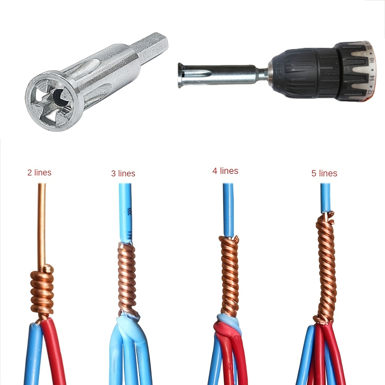 Wire Twisting Tool, Wire Stripper and Twister, Wire Terminals Power Tools  for Stripping and Twisting Wire Cable, Quick Connector Twist Wire Tool for