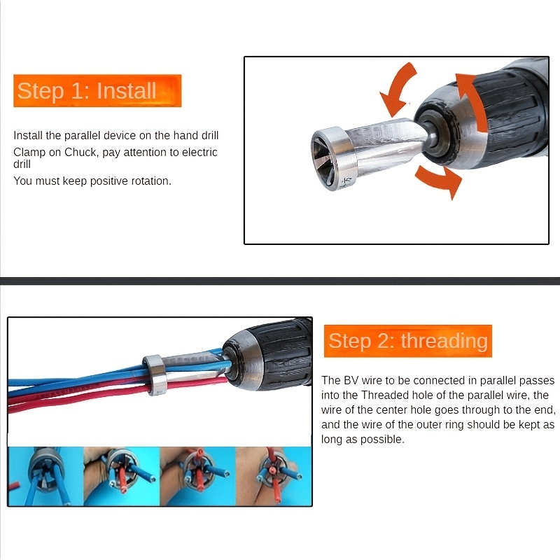 Quickly Wire Twister 1.5-6 Square 2-6 Wire Twist Wire Cable 6mm Hexagonal  Handle Electrical Cable Twister For Power Drill Driver
