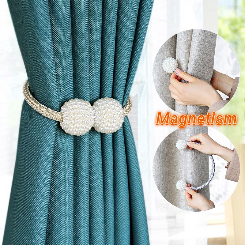 Curtain Tiebacks, Magnetic Curtain Buckle -17 Inch Strong Magnetic Window  Clips Tie Band Backs Holders, European Style Simple Modern
