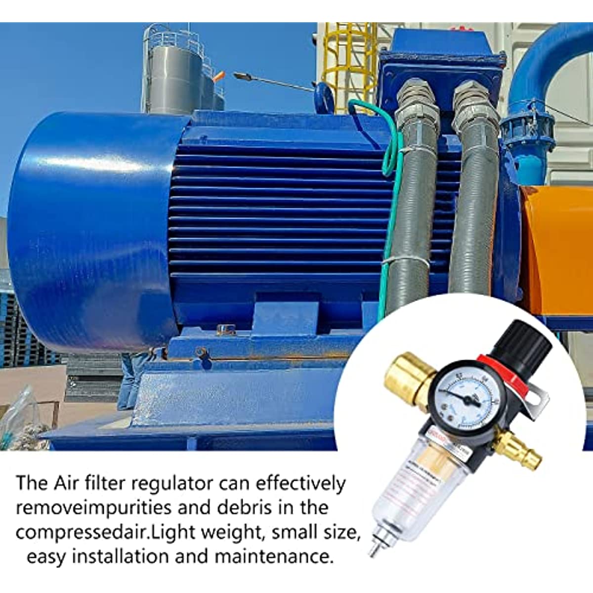 Régulateur de pression d'air de 1 / 4 pouce, compresseur de régulateur de  filtre à air avec valve de contrôle de pression de compresseur d'air