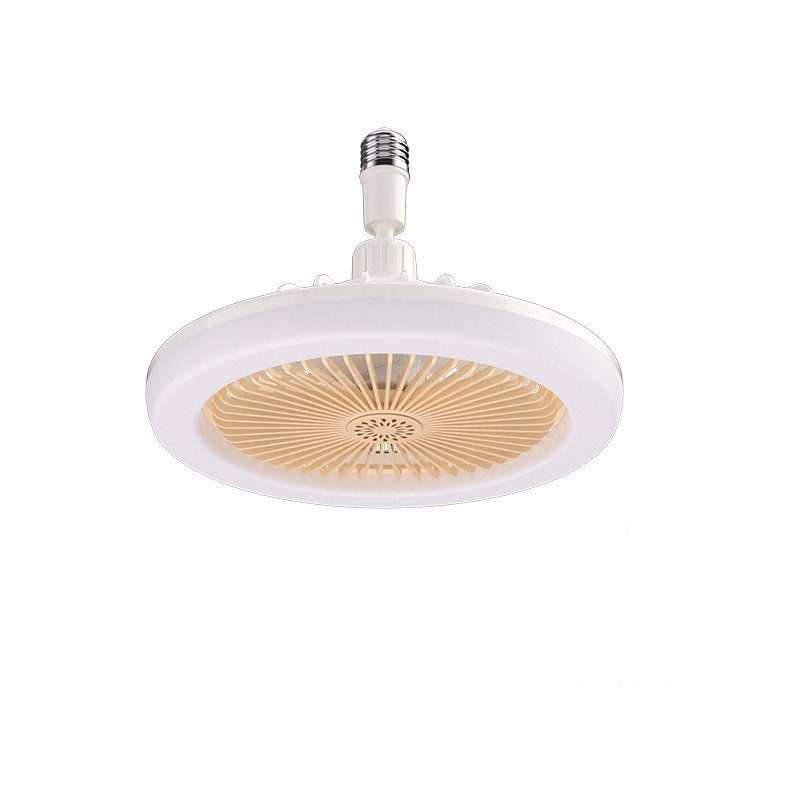 Ventilador de teto regulável com luz, lustre de LED E27 com rotação de 360°  com controle remoto, 3 velocidades de vento, para cozinha, sala de estar  (48W)