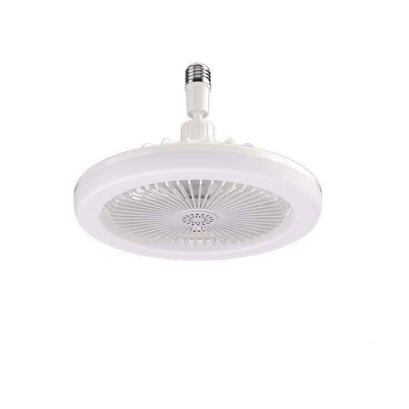 Ventilador de teto regulável com luz, lustre de LED E27 com rotação de 360°  com controle remoto, 3 velocidades de vento, para cozinha, sala de estar  (48W)