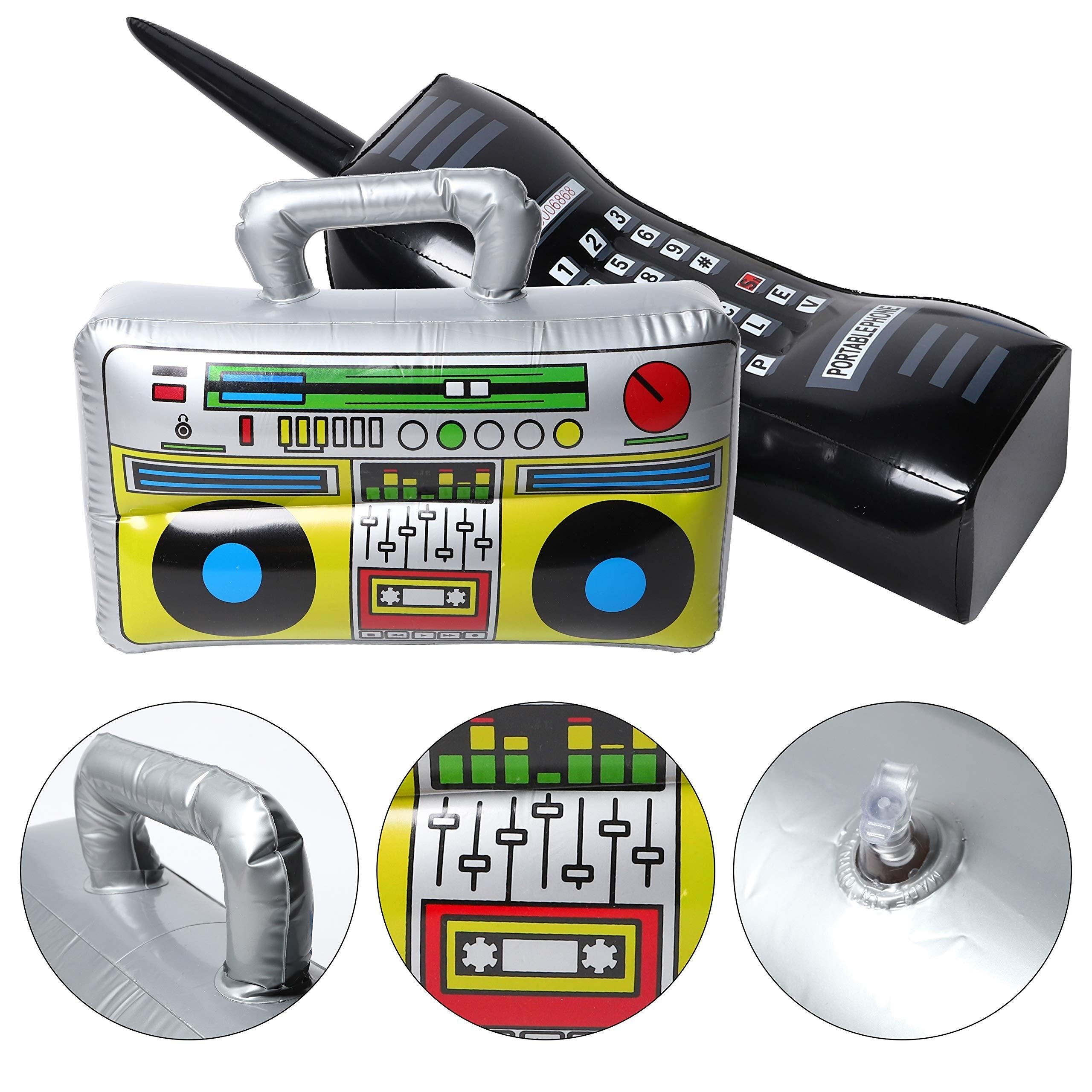 2 Uds Radio Inflable Boombox Inflable Teléfono Móvil Accesorios Inflables  Para Decoraciones De Fiest ANGGREK Universal