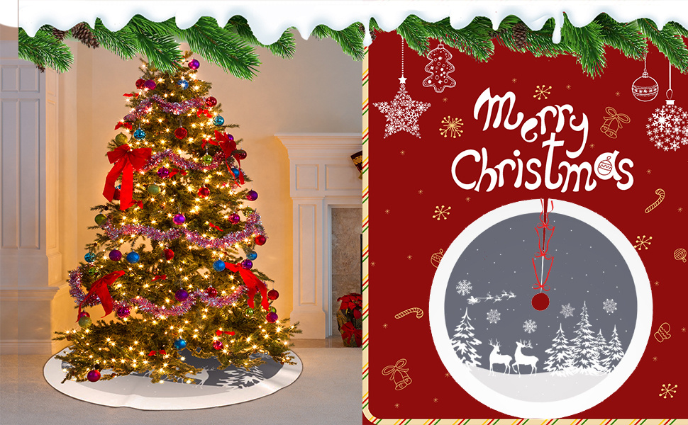Jupe De Sapin Noël GIGALUMI 150cm | Fausse Fourrure Blanche | Tapis De Base Pour Sapin | Décoration Noël
