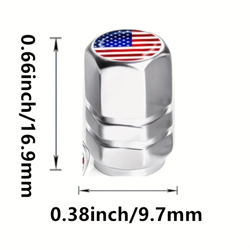 American Flag Valve Color Dust Aluminum Alloy Hexagonal Automobile Tire  Valve Aluminum Alloy Material Temu