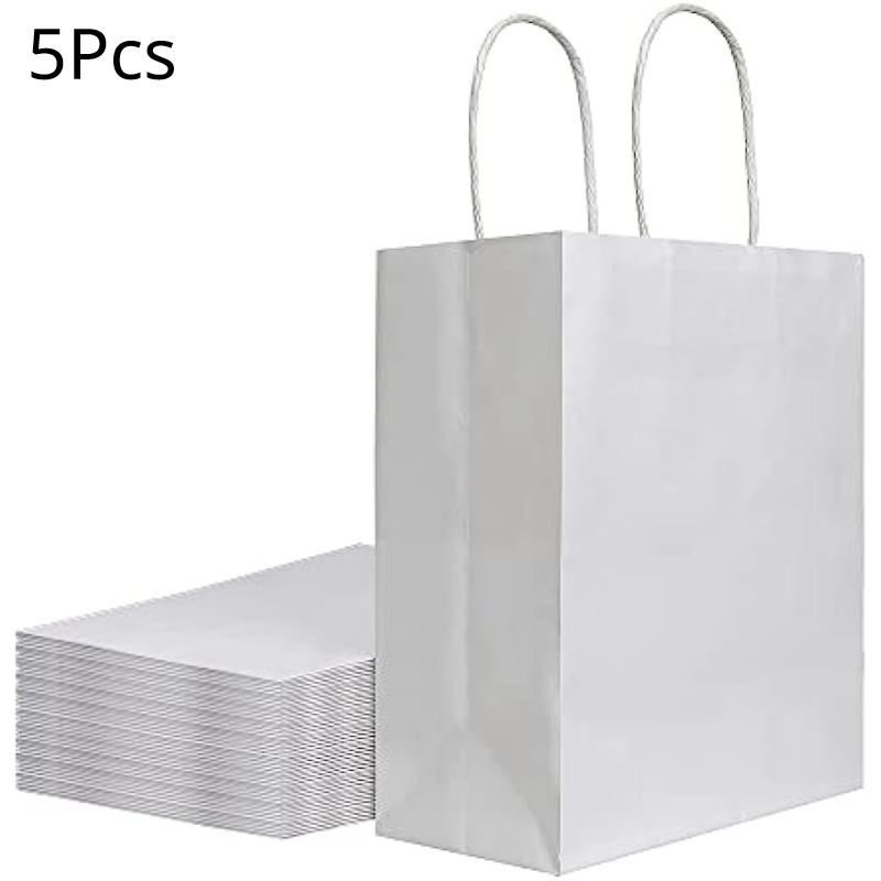 Bolsas de Papel Kraft, Blanco y simple, pequeño y grande - Bolsas de papel  Kraft al por mayor con asas Tipos