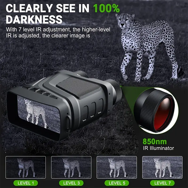 rechargeable night vision binoculars 850nm infrared hd 5x digital zoom telescope perfect for hunting camping surveillance details 3