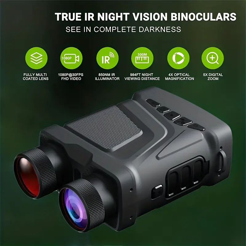 rechargeable night vision binoculars 850nm infrared hd 5x digital zoom telescope perfect for hunting camping surveillance details 6