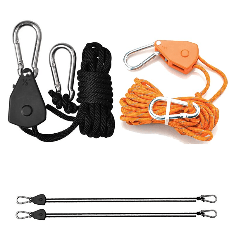 1pc Durable Metal Pulley With Ratchet Hook And Adjustable Lanyard