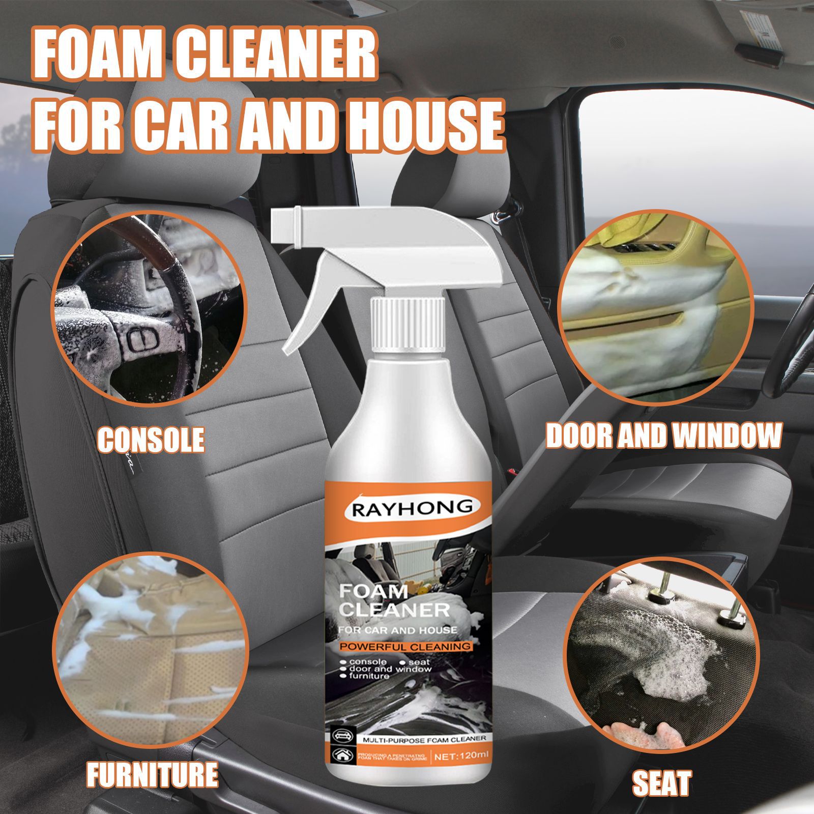 Car Foam Cleaner Spray Multifunctional Leather Steering - Temu