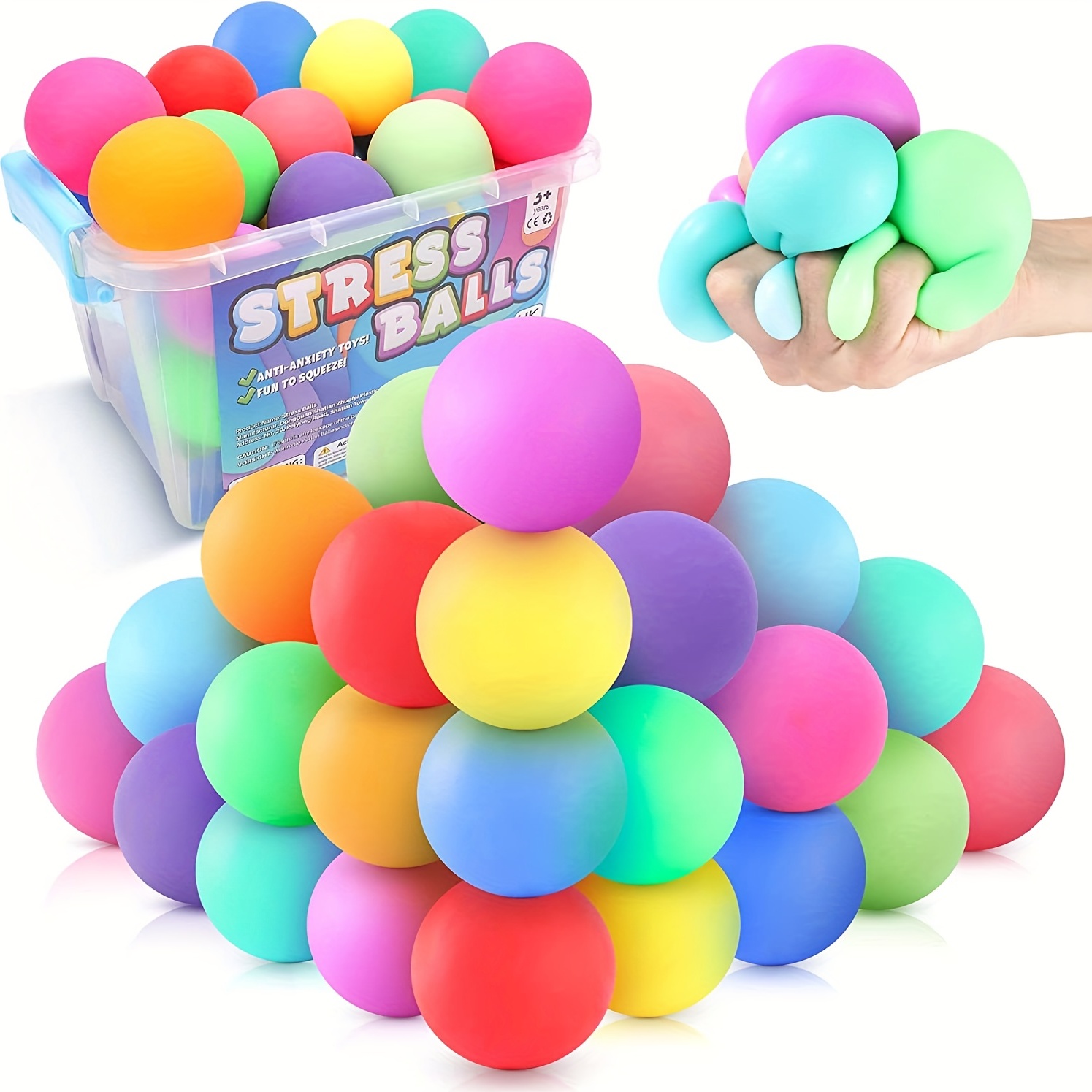 Colorful Sensory Stress Relief: Koosh Ball Rainbow Pom - Temu Canada