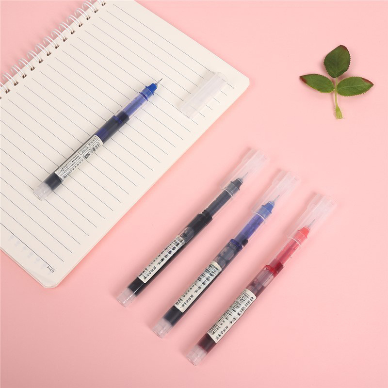 School Supplies Muji - 3pcs Gel Pen Black/blue/red/deep Blue 0.38