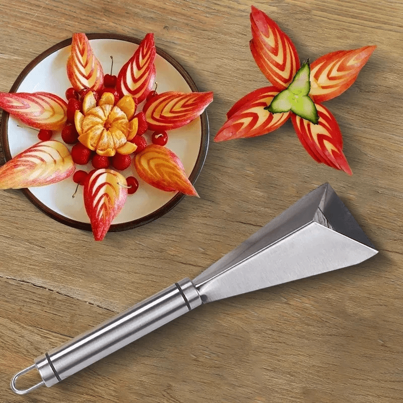 Triangle Fruit Carving Knife, 2Pcs Stainless Steel Fruit Platter Kitchen  Artifact, Vegetable Knife Non-slip Carving Blade Tool 