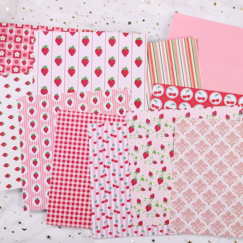 20 Sheets Pink Material Papers Retro Journal Ballet Decoration DIY Tools Student