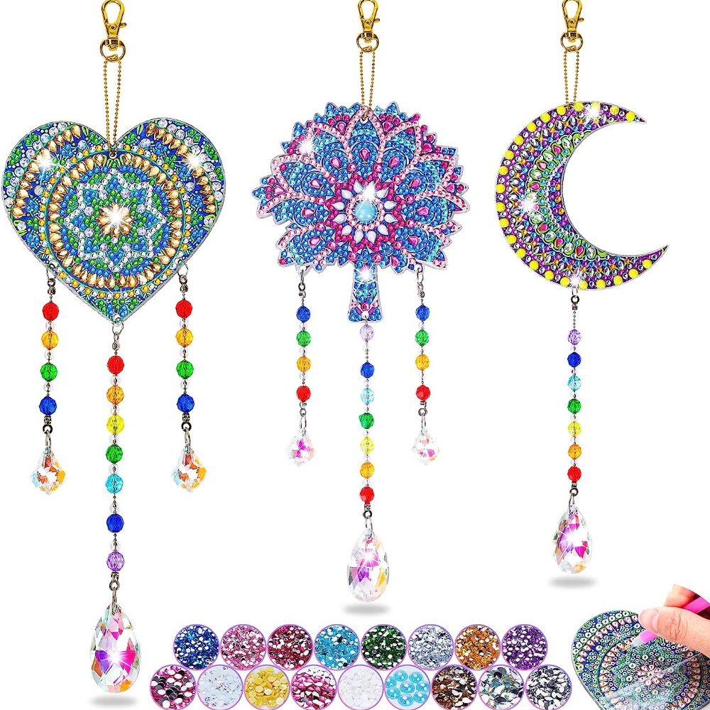 5d Diamond Painting Wind Chime Double Sided Crystal Gemstone - Temu