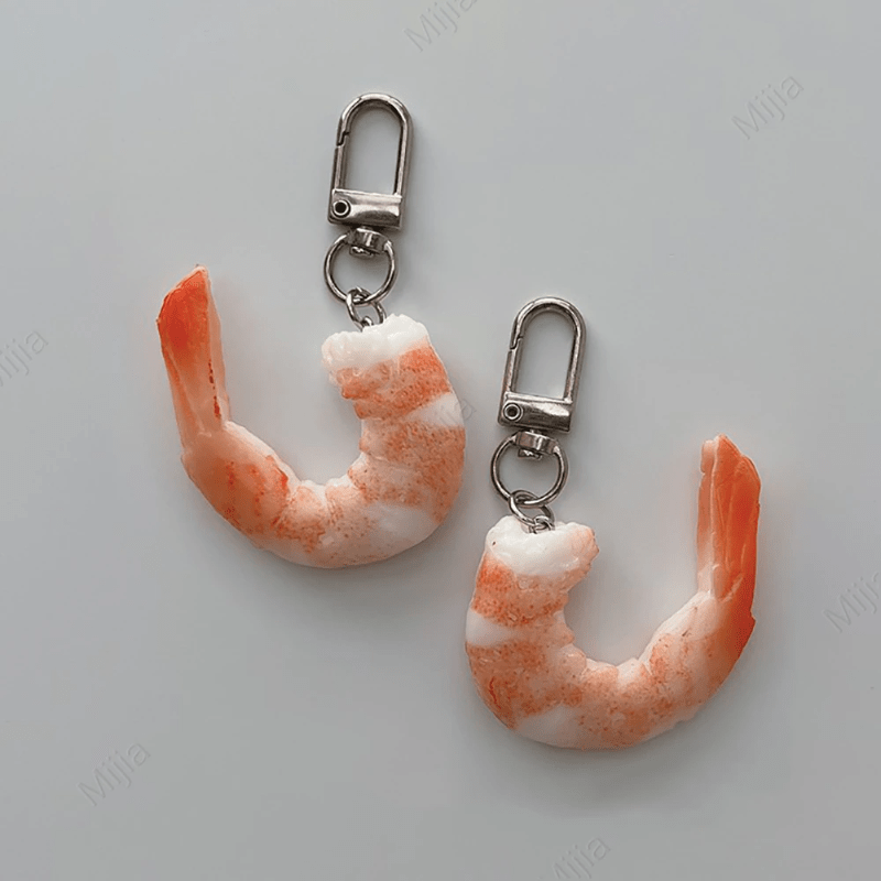 Eease 3pcs Key Chains Crab Claw Shape Keychain Bag Pendant Fried Shrimp Key Ornament, Women's, Size: 12X3.3X2CM