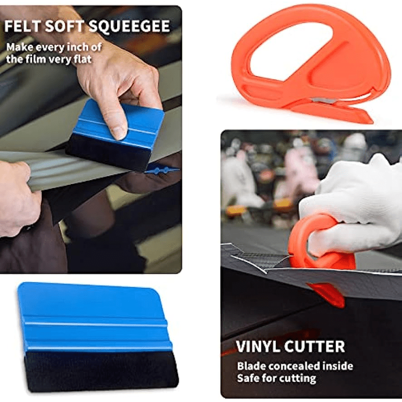 PRO Car Wrap Vinyl Tools Kit Felt Squeegee Razor Wrapping Scraper