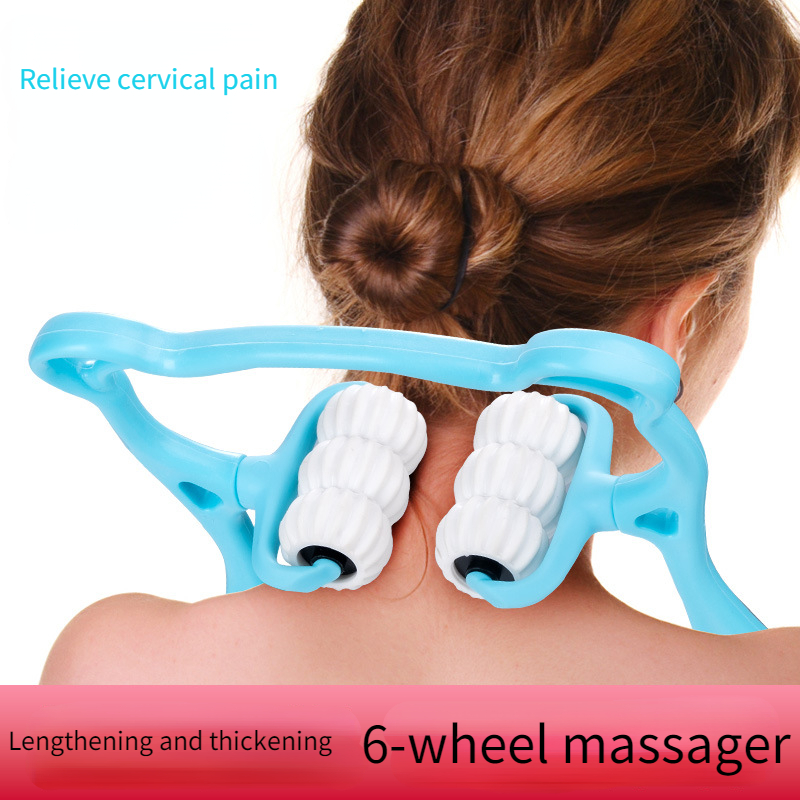 Masajeador de cuello y cervicales, masajeador manual de agarre para cuello  y espalda, rodillo de meridianos