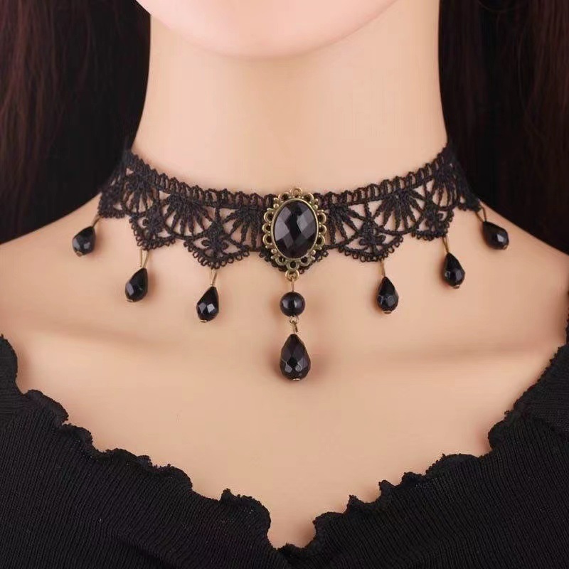 Happy date 2 Set Chokers Black Choker Necklaces for Women Teen Girls Gothic  Collar Lace Choker Set Velvet Chocker