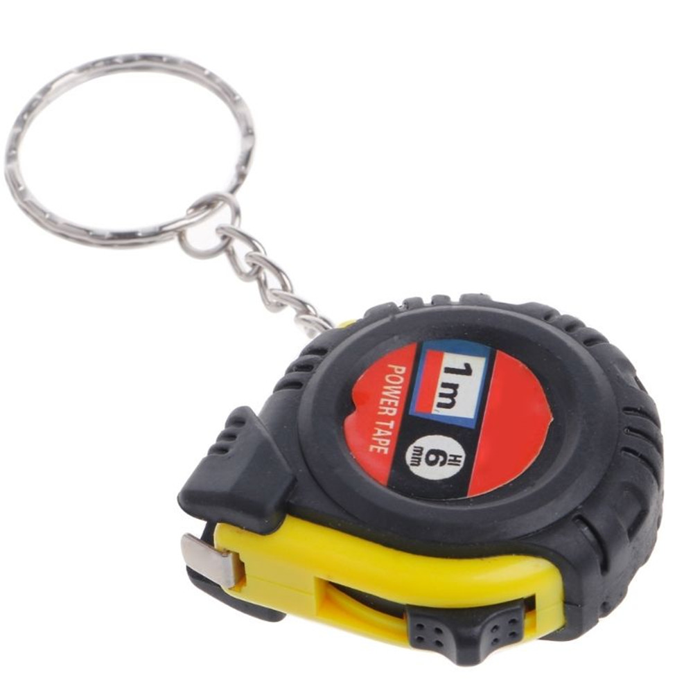Mini Retractable Steel Pocket Measuring Ruler Tape Keychain 1m