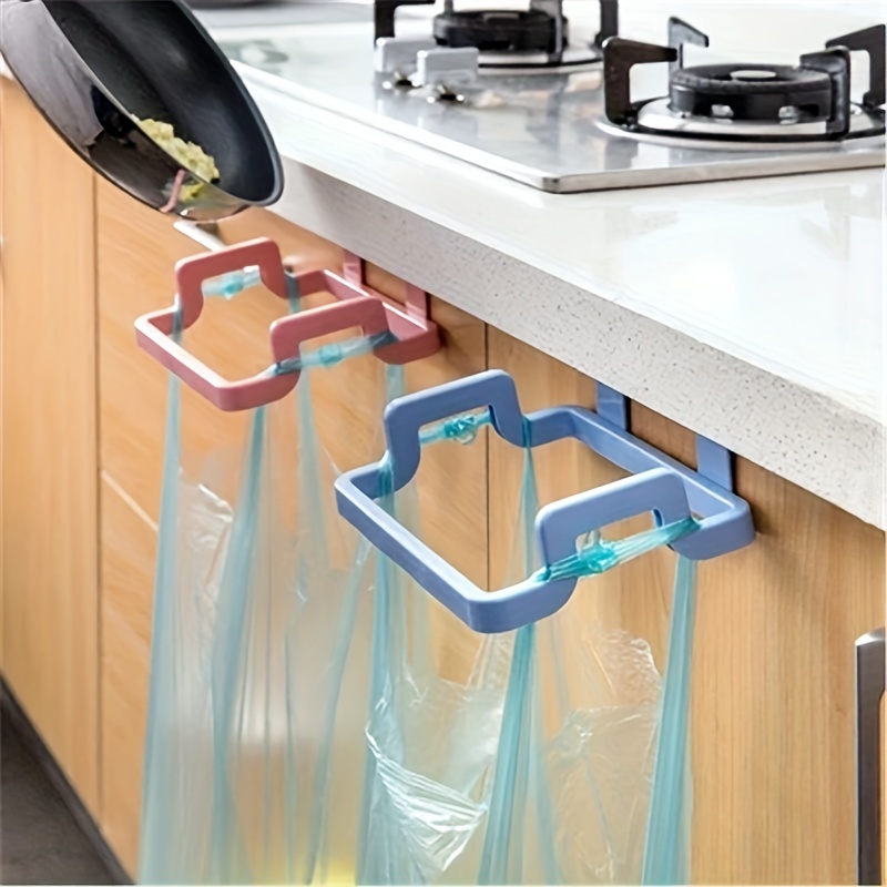 Portable Plastic Garbage Hanging Bag Kitchen Trash Storage Rack Bag Hook  Scouring Pad Dry Shelf Holder Kitchen Organzier