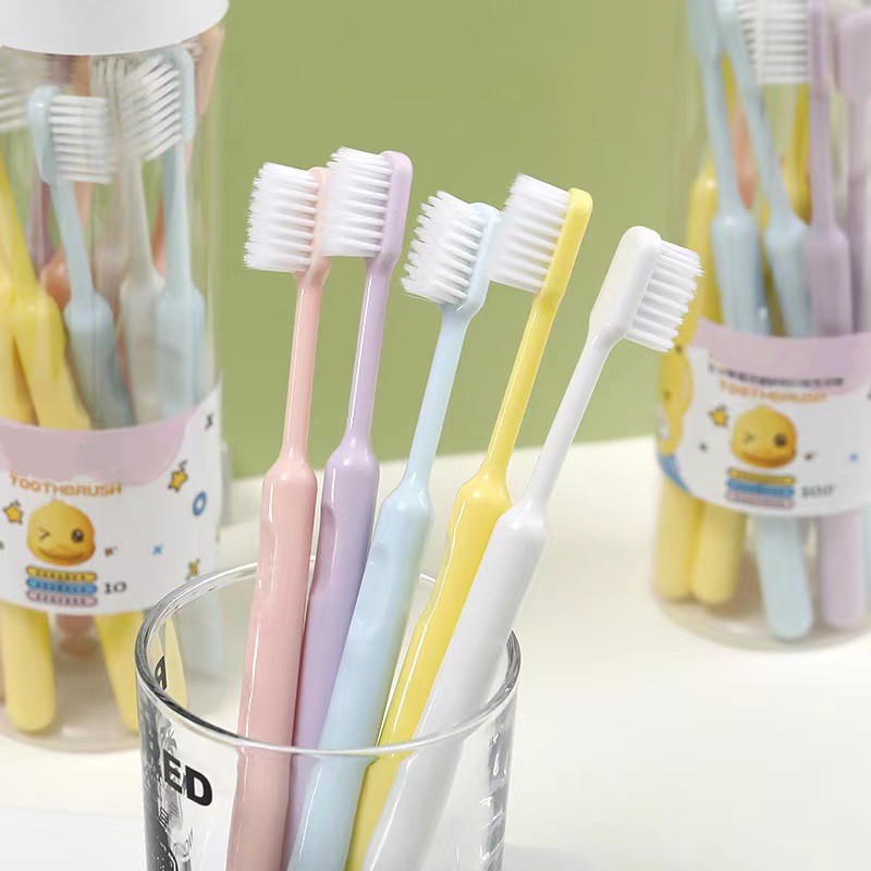 10pcs Toothbrush, Soft Bristles Toothbrush For Adults, Toothbrushes For Sensitive Gums And Teeth, Travel Carry