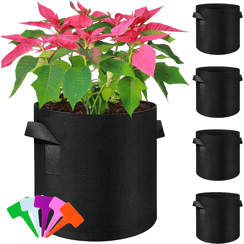 15 Gallon Grow Bags, Heavy Duty Grow Plant Bags With Durable Handles,  Non-woven Fabric Growing Planter Pots Indoor&outdoor, Garden Bags To Grow  Vegetables, Carrot&mushroom(black) - Temu