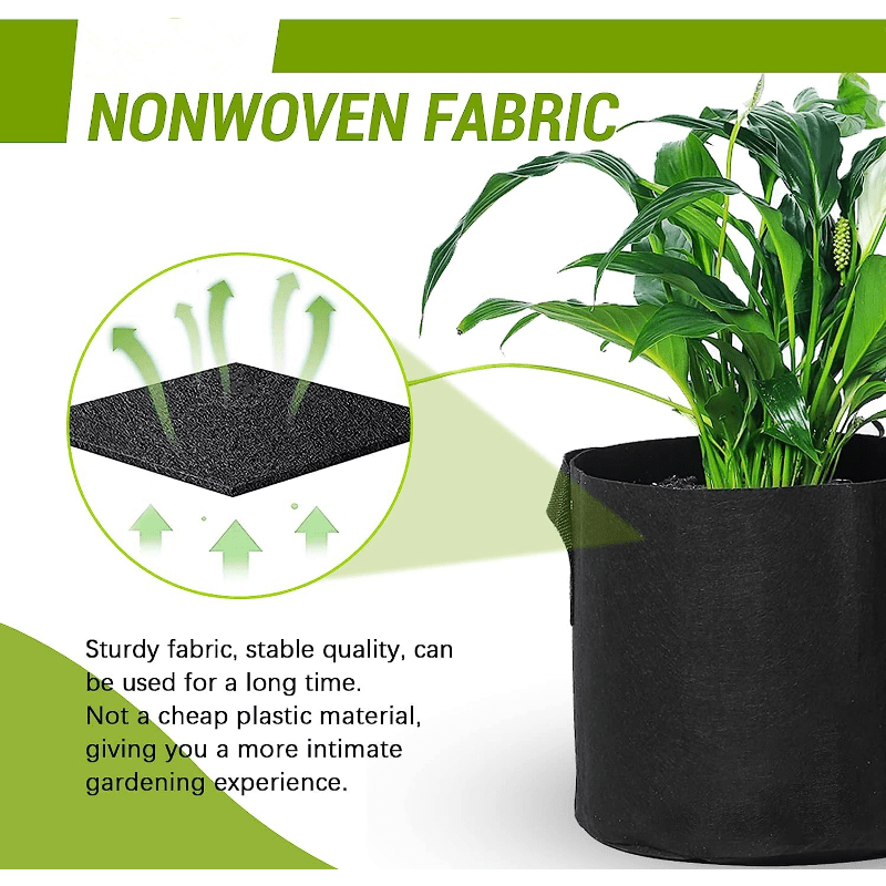 20 Gallon Grow Bags, Heavy Duty Grow Plant Bags With Durable Handles,  Non-woven Fabric Growing Planter Pots Indoor&outdoor, Garden Bags To Grow  Vegetables, Carrot & Mushroom (black) - Temu