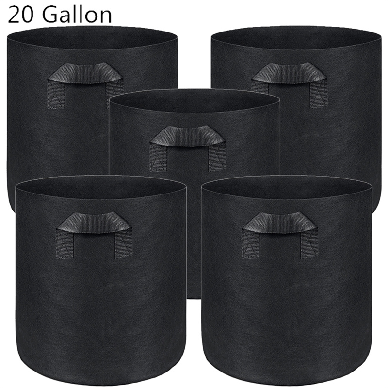 20 Gallon Grow Bags, Heavy Duty Grow Plant Bags With Durable Handles,  Non-woven Fabric Growing Planter Pots Indoor&outdoor, Garden Bags To Grow  Vegetables, Carrot & Mushroom (black) - Temu