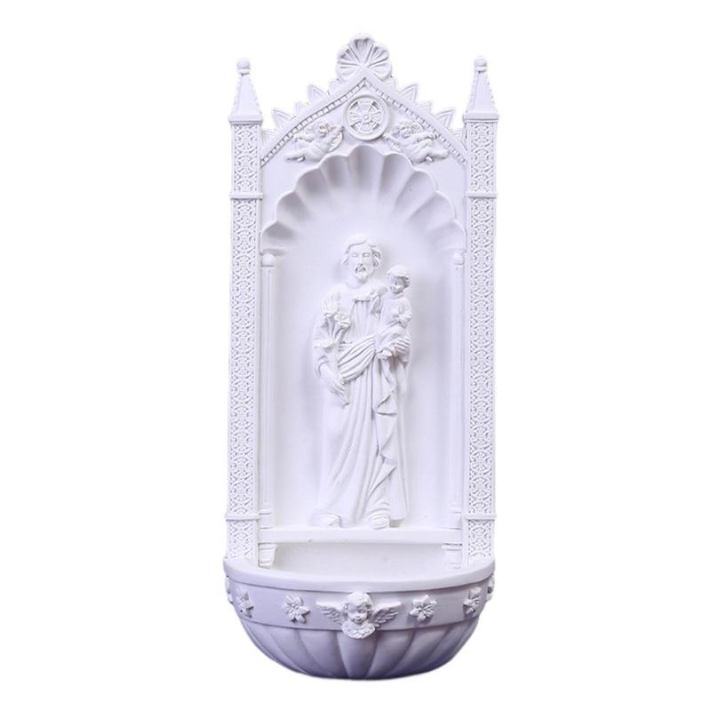 1pc Estatua San Antonio Escultura Religiosa Resina Blanca - Temu