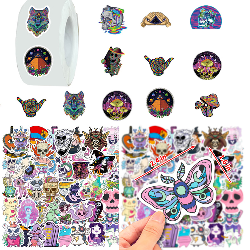 Cartoon Dark Fantasy Gothic Stickers Cool Room Diy - Temu