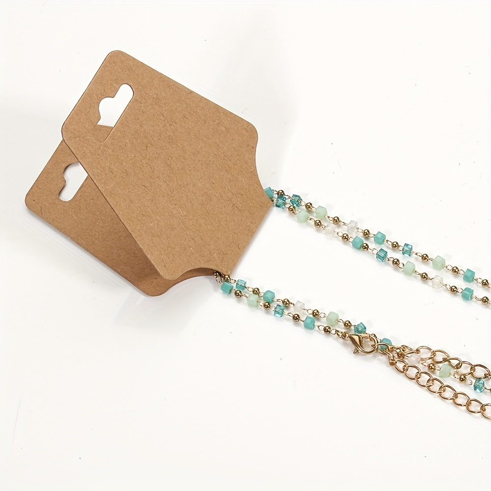 Necklace Cards - 200-Pack Blank Bracelet Card, Necklace Display